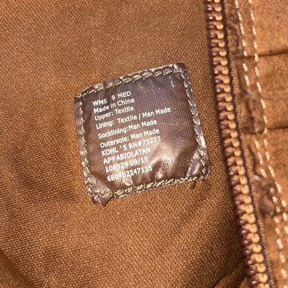 🔥4/$25 Kohls Pointed Toe Chunky Heel Boots Faux Suede Cognac Women’s Size 9 - Picture 7 of 8